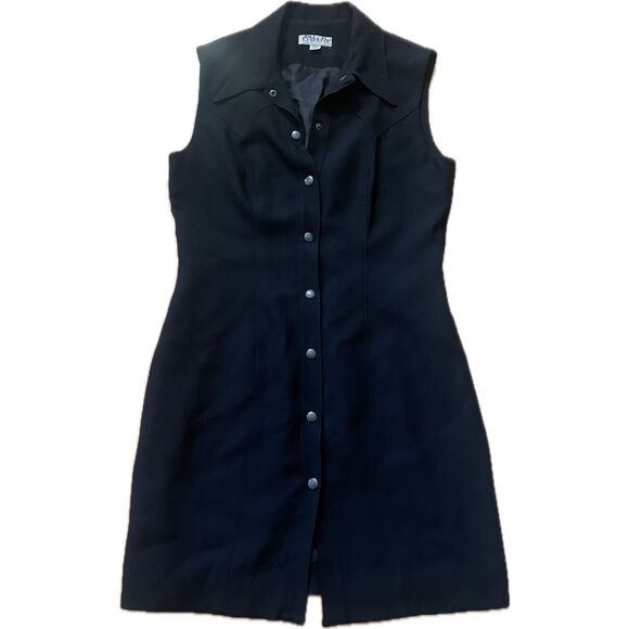 Vintage Bebe 90’s Button Up Dress Y2K Business Goth Women’s Size 8 - Picture 6 of 10